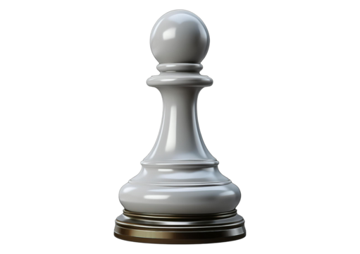 Chess pawn, elegant design black, isolated on transparent or white background