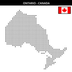 Fototapeta premium Medium square dotted map of Ontario in Canada