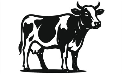 cow on a white background