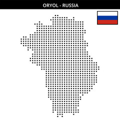 Obraz premium Medium square dotted map of oryol in Russia