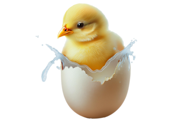 Eggshell membrane-born serum,1 chick isolated on transparent or white background