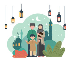 cartoon illustration of a man and his wife