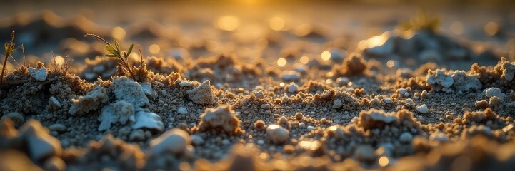 Scattered silver litter, shimmering under a harsh sun, reflecting light on a dusty ground A bleak image highlighting environmental pollution and waste disposal issues , earth, environmental