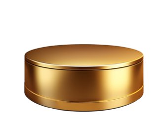 Golden color empty big podium,isolated no white background