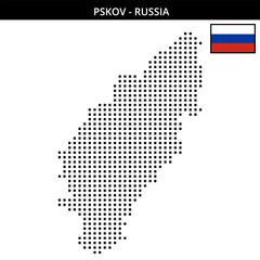 Obraz premium Medium square dotted map of Pskov in Russia