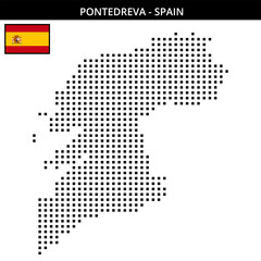 Fototapeta premium Medium square dotted map of pontedreva in Spain