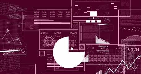 Image of data processing over dark background