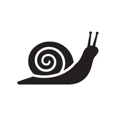 Snail Vector Silhouette Illustration Silhouette white background.