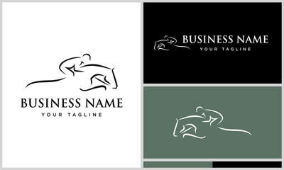 Naklejka premium Horse Racing Logo Design. (1)