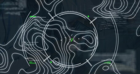 Image of white lines over financial data processing