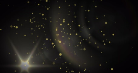 Image of yellow dots moving on black background