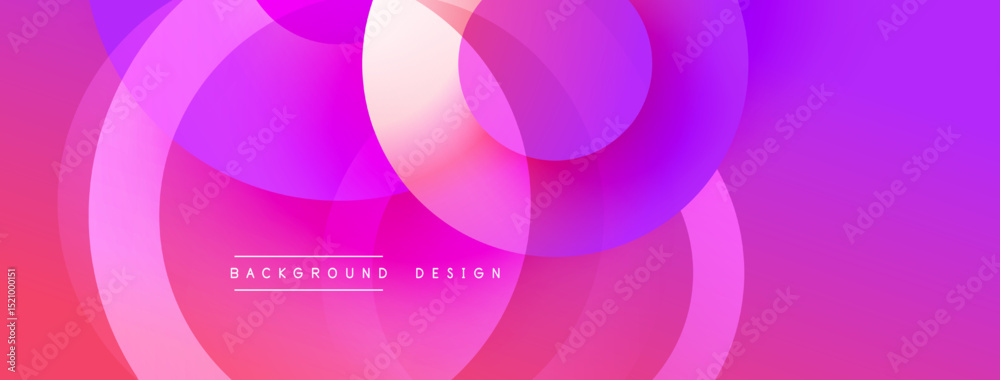 Poster Abstract vibrant background. Overlapping circles create dynamic pink, purple, blue gradients. Modern design element for digital projects.