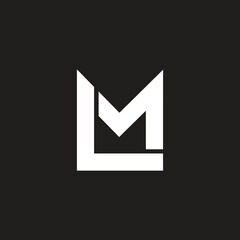LM or ML minimal logo design vector.