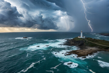 a storm approaching the open sea