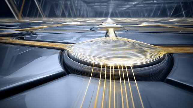 Abstract data network connecting futuristic platform - Powered by Adobe