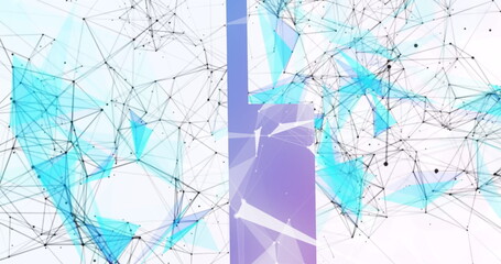 Image of moving shapes on white background