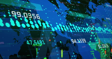 Image of data processing on black background