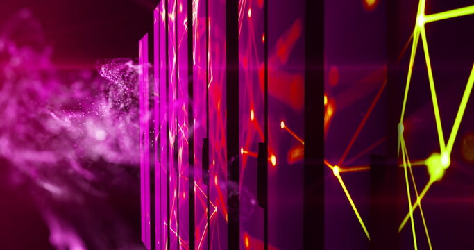 Image of moving shapes on black background