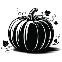 pumpkin with leaves