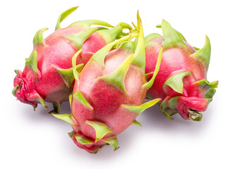 Dragon fruits isolated on white background. File contains clipping paths.