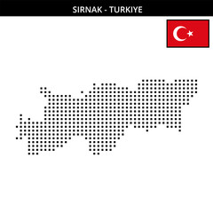 Fototapeta premium Medium square dotted map of Sirnak in Turkiye