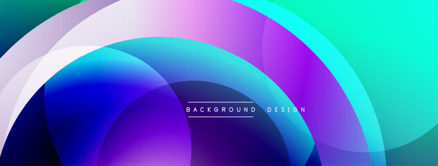Abstract colorful layers create dynamic flowing shapes. Gradient hues blend, forming modern background design. Vivid visuals inspire creativity.