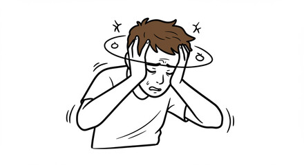 a man is having a headache