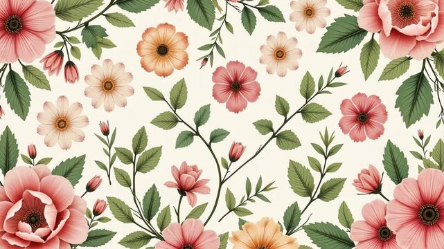 seamless flower spring pattern background