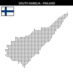 Obraz premium Medium square dotted map of south-karelia in Finland