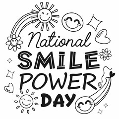NATIONAL SMILE POWER DAY vector illustration