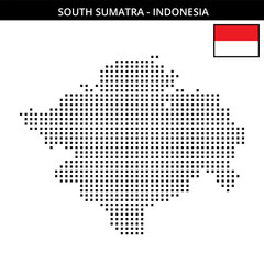 Fototapeta premium Medium square dotted map of south-sumatra in Indonesia