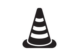 Traffic Cone Icon, Traffic Cone Silhouette Vector
