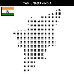 Obraz premium Medium square dotted map of tamil-nadu in India