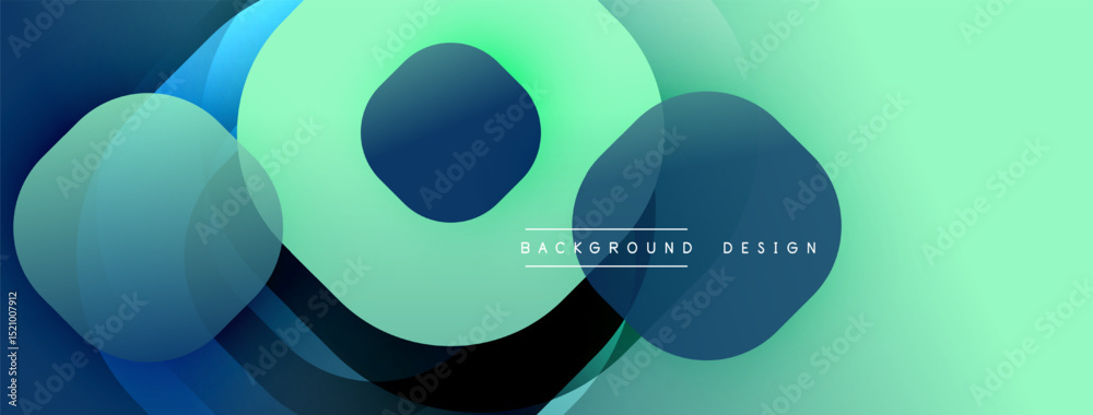 Poster Abstract fluid shapes overlap, creating dynamic teal, blue gradients. Modern design element for backgrounds, presentations.