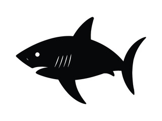 Fototapeta premium Menacing Shark Silhouette: Ocean Predator Vector for Marine, Wildlife, and Danger Themes