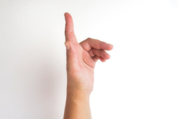 Naklejka premium hand isolated on white background including clipping path. Female hand on white.