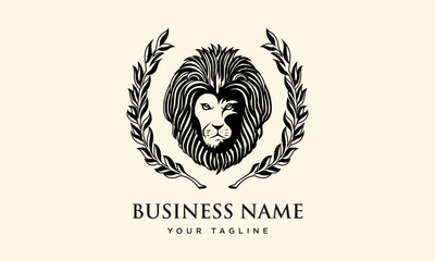 Lion Logo Design with Vintage Style.