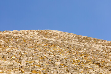 Low Angle View of the Great Pyramid of Khufu in Giza, Egypt