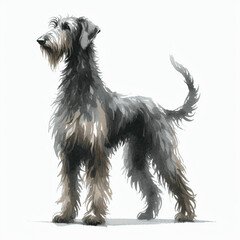 Graceful Gallop dog Scottish Deerhound isolated watercolor vector illustration svg