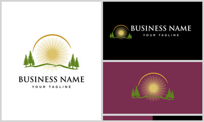Naklejka premium Nature Logo Design Variations.