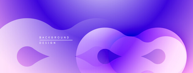 Abstract purple design. Smooth shapes overlap, creating dynamic visual effect. Gradient background adds depth. Modern, minimalist style.