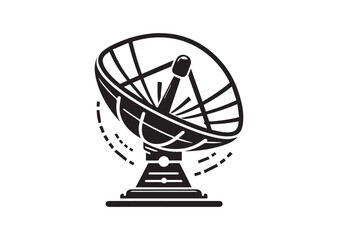 Large satellite dish antenna silhouette vector, Large satellite dish antenna icon