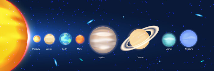 Naklejka premium our solar system illustration image