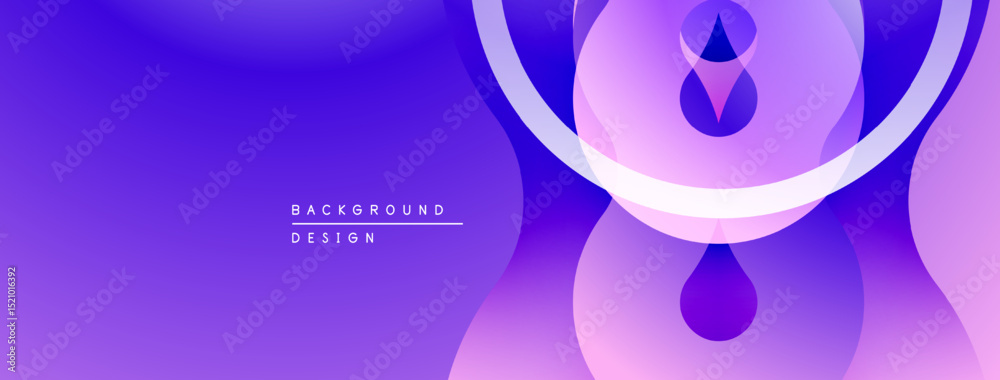 Poster abstract purple background. smooth gradients create flowing shapes, modern design elements. minimali