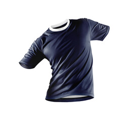  3d t-shirt mock up .in the air, mock up product, Flying cotton T-shirt against a white background.