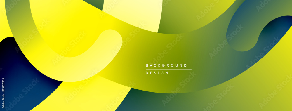 Poster abstract fluid shapes, vibrant yellow, green hues. modern design, smooth gradients create dynamic co