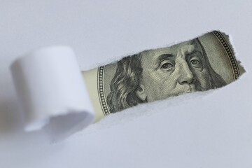 Benjamin Franklin macro peeking through