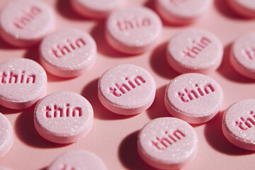 thin pink pills, weight loss themes