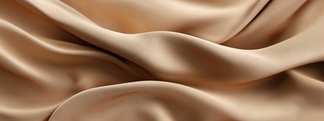 Obraz premium Silk fabric background. Beige Satin Fabric with Gentle Folds – Elegant Minimalist Textile Close-Up.
