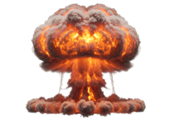 Isolated Enormous Atomic Explosion Mushroom Cloud